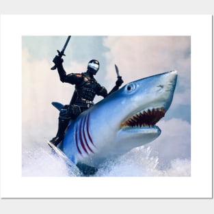 G.I. Joe Snake Eyes Rides a Shark Posters and Art